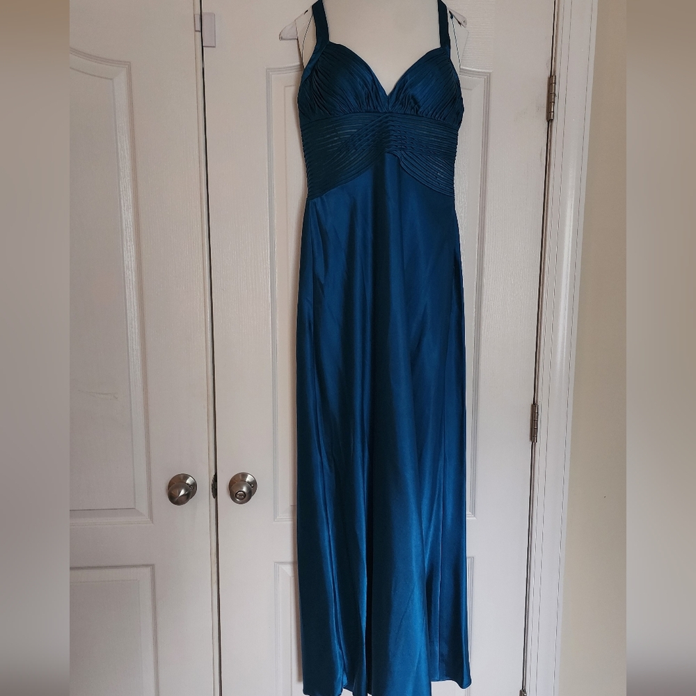 Andre Oliver Teal Maxi Dress